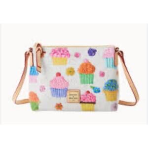 NWT Dooney & Bourke White Multicolor Cupcake Print Crossbody Bag Purse